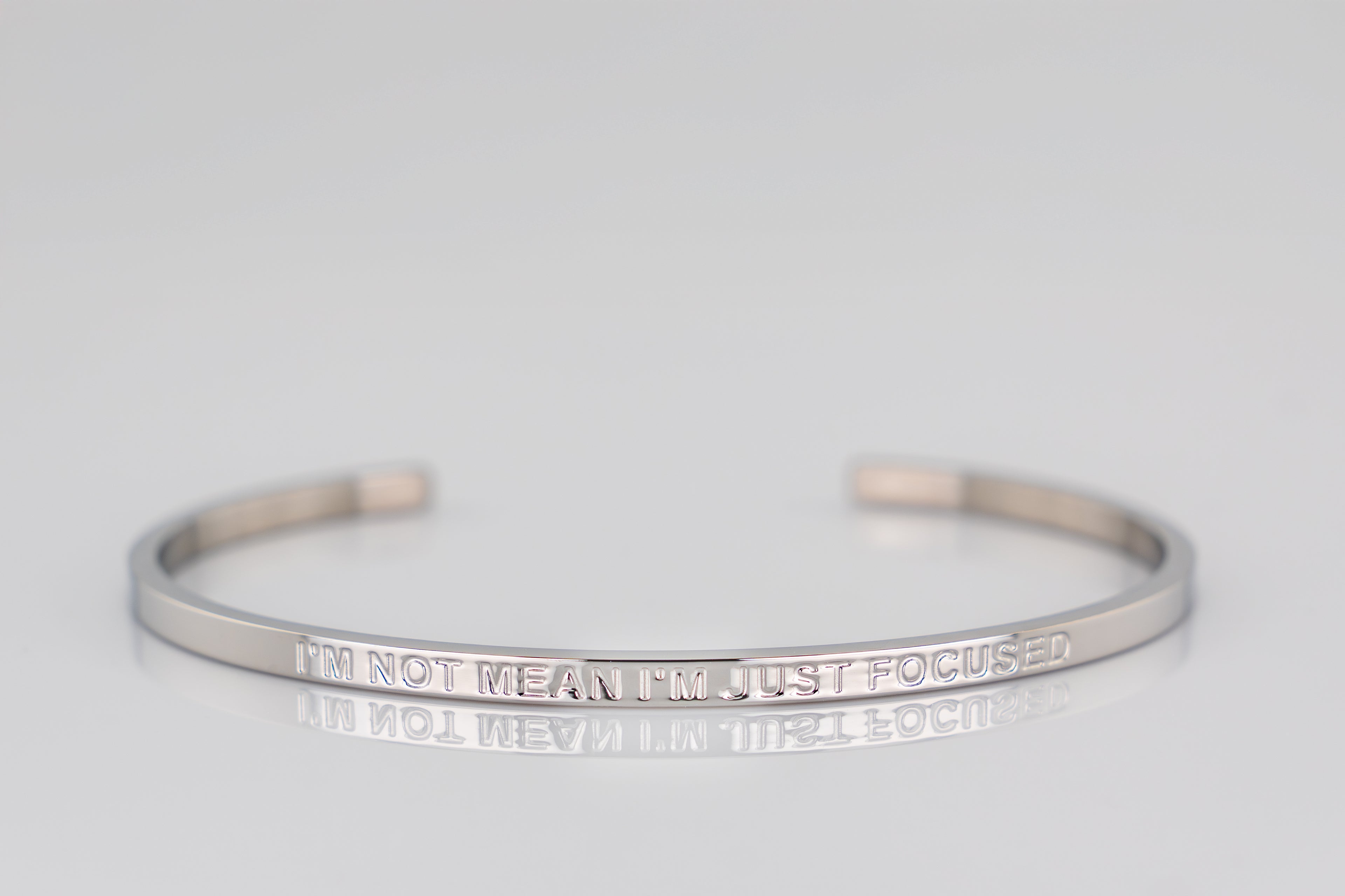 "I'M NOT MEAN I'M JUST FOCUSED" cuff bracelet