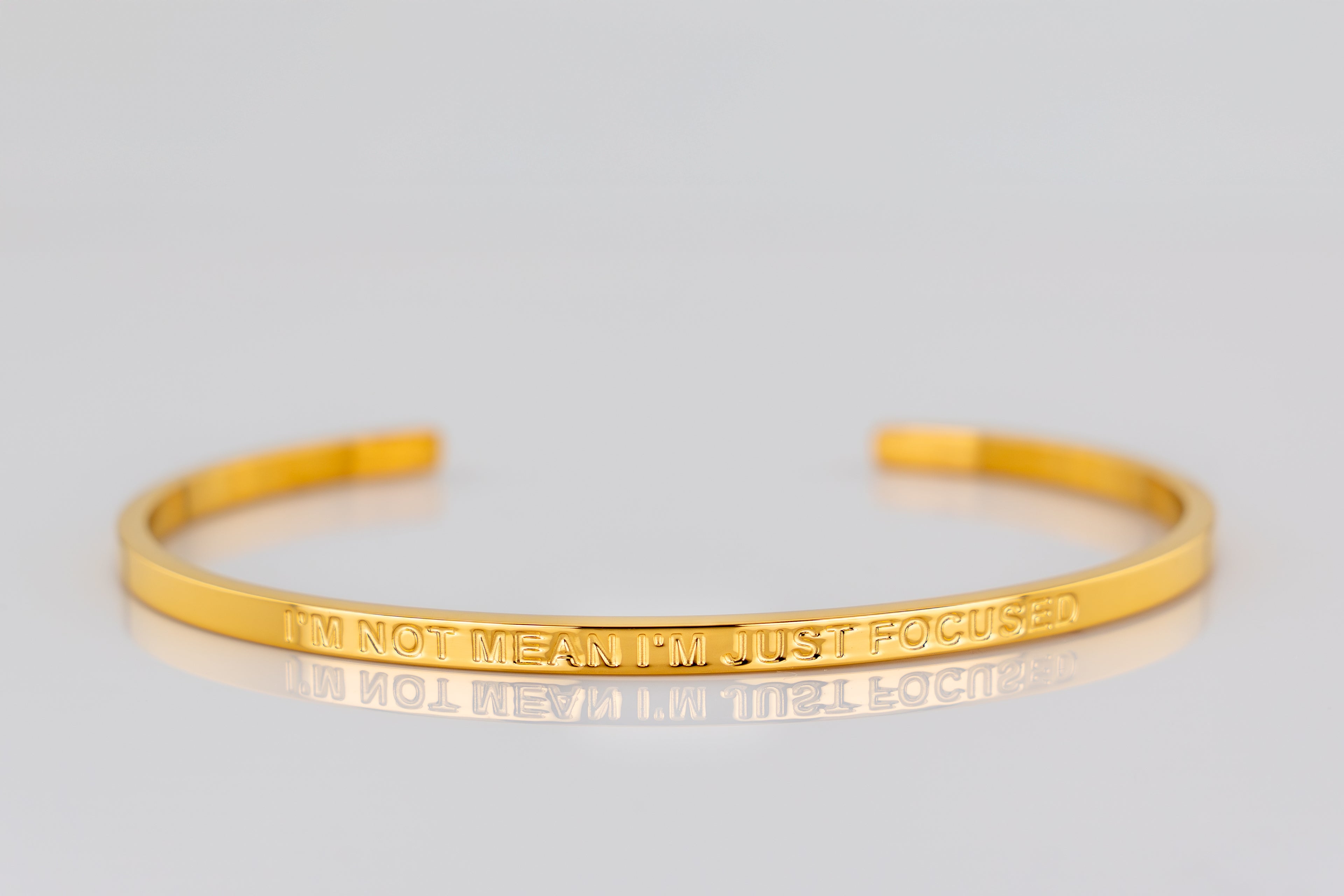 "I'M NOT MEAN I'M JUST FOCUSED" cuff bracelet